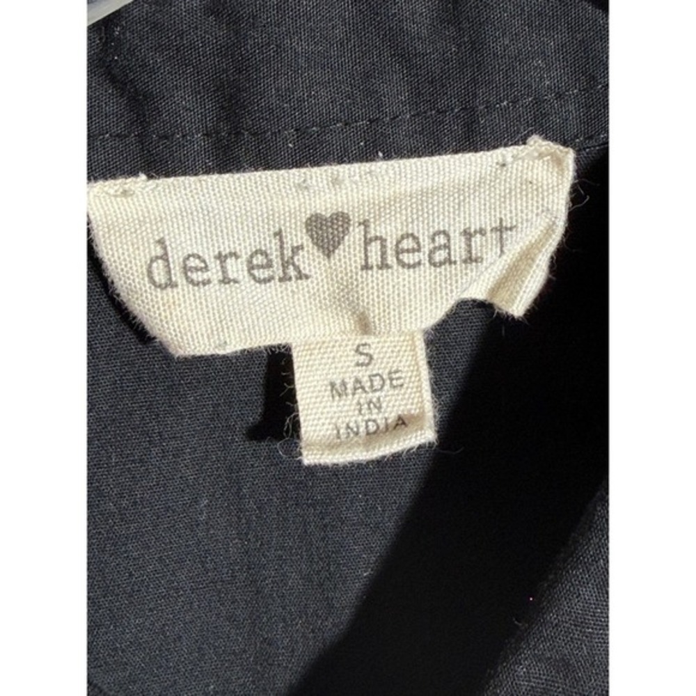 Derek Heart Black Cotton Sleeveless Tiered Babydoll Button Down Top‎ Small - Picture 4 of 7